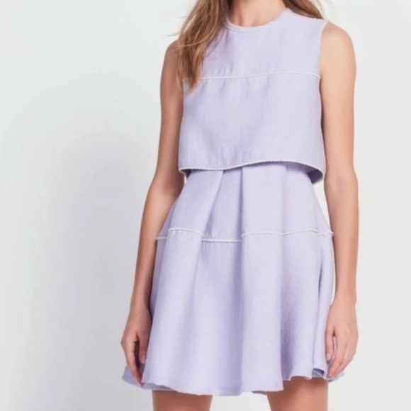 Sandro Paris Pearl beaded lavender dress - Picture 3 of 7